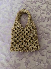 Borsa artigianale con cristalli elegante e luminos