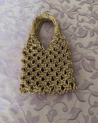 Borsa artigianale con cristalli elegante e luminos