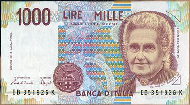 1.000 LIRE Montessori EB351926K FDS  Ciampi-Spezia