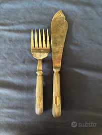 Set due posate portata pesce argentate
