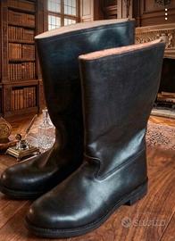 Stivali Alti in Pelle Nera - Stile Militare  39