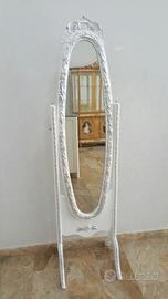 Specchio specchiera Basculante bianco e argento