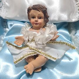 gesù bambino bambinello natale in cesta figura sac