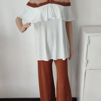 Completo Bianco e tabacco  Simonetta