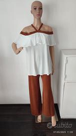 Completo Bianco e tabacco  Simonetta