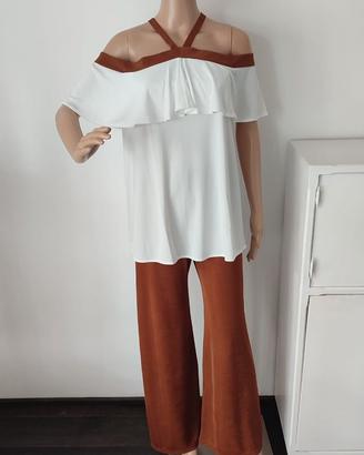 Completo Bianco e tabacco  Simonetta