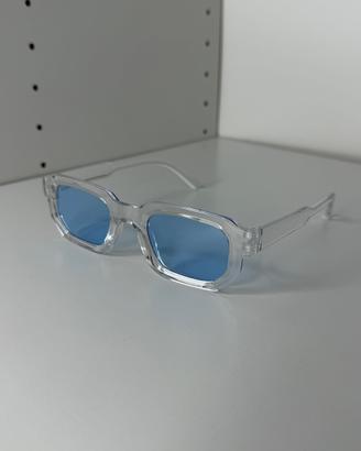 Occhiali da Sole Squadrati Trasparenti Azzurro Y2K