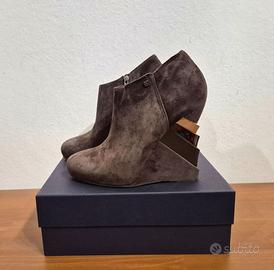 Stivaletti con tacco, pelle, marrone, Le Silla, 40