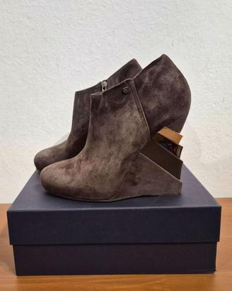 Stivaletti con tacco, pelle, marrone, Le Silla, 40