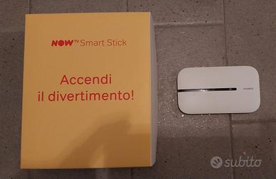 Router HUAWEI E5576 LTE SIM 4G+NOW TV STICK nuova