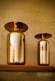 Set da 2 eleganti vasi in metallo oro