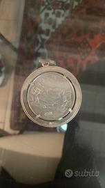 Moneta 500 lire in argento , centenario 1861_1961