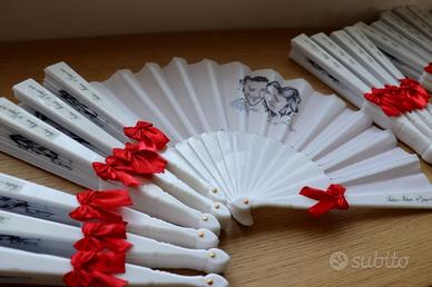 Ventagli Bianchi Personalizzati Matrimonio fiocco