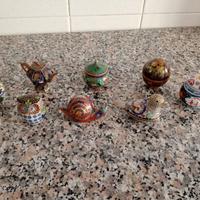 Set 8 Miniature Cloisonné Vintage