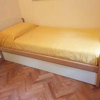 Letto singolo in faggio Molteni con estraibile