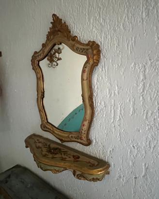 Specchio e mensola vintage