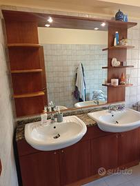 Mobile bagno ciliegio con doppio lavabo
