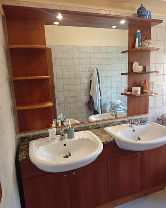 Mobile bagno ciliegio con doppio lavabo