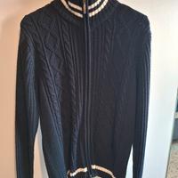 maglione con cerniera blu