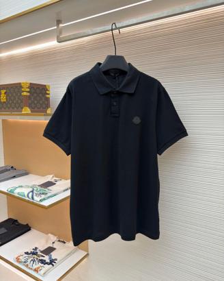 Polo a maniche corte da uomo Moncler, nera XL