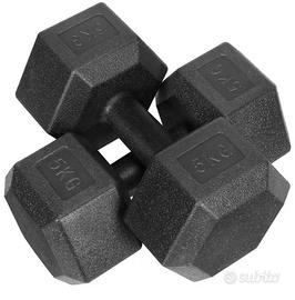 Set 2 Manubri da 5kg Pesi Palestra Spediz. Gratis