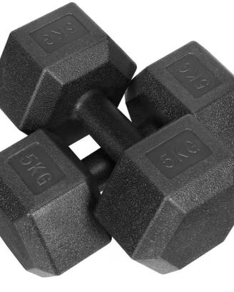 Set 2 Manubri da 5kg Pesi Palestra Spediz. Gratis