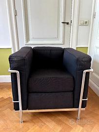 Poltrona LC2 in cotone antracite MDF Italia