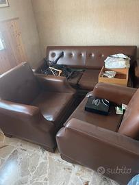 Divano letto in pelle