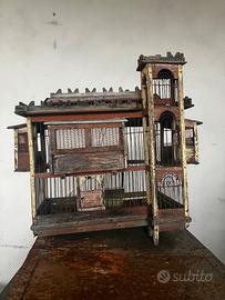 Gabbietta uccellini vintage legno