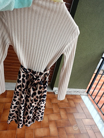 Vestito donna invernale taglia xs leopardato nuovo