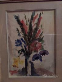 Quadro ad acquerello vaso di fiori