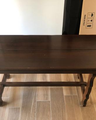 TAVOLO CONSOLLA-FRATTINI LEGNO MASS+6 SEDIE POLTR