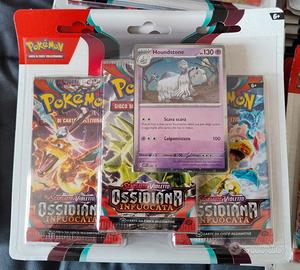 Pokemon Blister 3 Bustine Ossidiana Houndstone