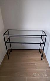 Tavolino consolle ingresso di vetro