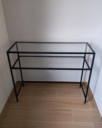 Tavolino consolle ingresso di vetro