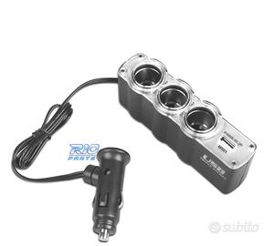ADATTATORE PRESA ACCENDISIGARI AUTO 12V CON 3 INGR