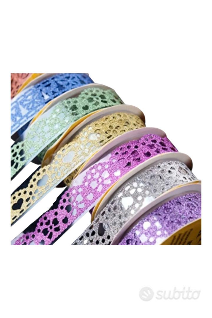 12 Rotoli Nastro Washi Con Motivo Pizzo - Nastri Autoadesivi Colorati Per Fai Da Te, Scrapbooking E Decorazioni - Foto 12