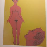 litografia erotica originale esposta in mostra