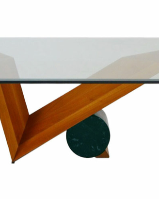 Tavolo cristallo, marmo e legno, Cattelan Italia