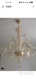 lampadario cinque luci murano