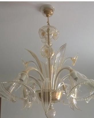 lampadario cinque luci murano