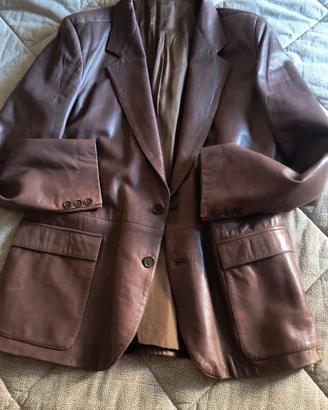 Giacca vintage in vera pelle tg 50/52
