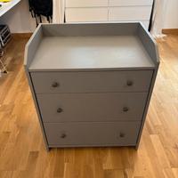 Cassettiera IKEA HAUGA grigio con fasciatoio