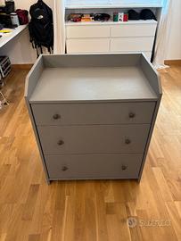 Cassettiera IKEA HAUGA grigio con fasciatoio