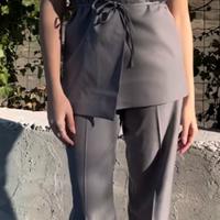 Completo giacca smanicata e pantalone only grigio