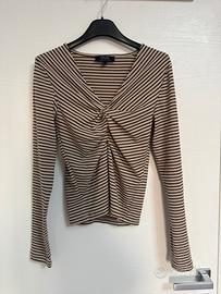 Maglietta OVS a righe beige e nere