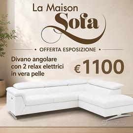 € 1100 divano angolare in vera pelle colore bianco