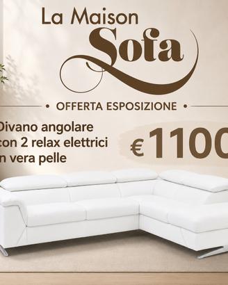 € 1100 divano angolare in vera pelle colore bianco