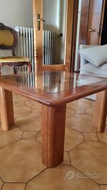 Tavolino in legno e vetro