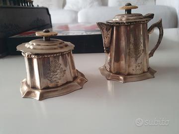 Antica coppia di teiera/lattiera in Sheffield